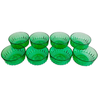 Set Smaragd Groene Glazen Arcoroc Schaaltjes 1960’s