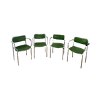 4 Groene Retro Buisstoelen thumbnail 1