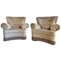 Set Van 2 Vintage Xl Fauteuils / Clubzetels / Eenzitten
