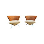 Giorgio Saporiti Post Modern Jada Slipper Chairs Very Rare Two Tone Model 1970S thumbnail 1