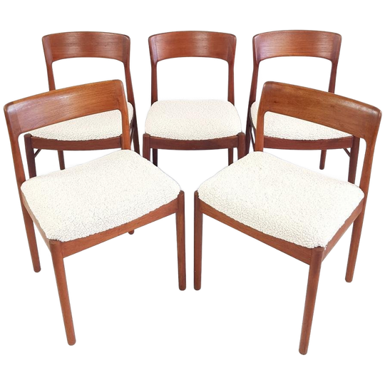 Vintage Teakhouten Stoelen Teddy Nieuw Gestoffeerd Dining 1