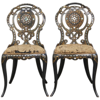 Set Van 2 Prachtige, Unieke, Sierlijke Antieke 19E Eeuwse Engelse Chinoiserie Mother Of Pearl Sto