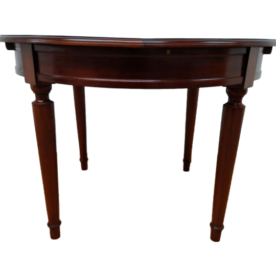 Vintage Antieke Ronde Mahoniehout Eettafel, Eetkamertafel Uitschuifbaar 1