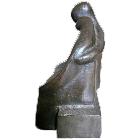Solid Bronze Figures / Marked Hk / Height 17 Cm Height 17 Width 14 Depth 9 Cm 1