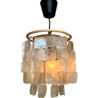 Capiz Hanglamp Kroonluchter Vintage Opaline Parelmoer