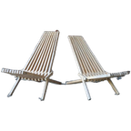 Set 2 Lounge Fauteuils Lattenbank Ligstoelen Tuinstoelen thumbnail 1