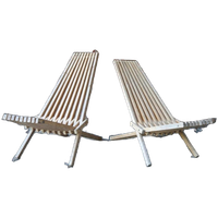 Set 2 Lounge Fauteuils Lattenbank Ligstoelen Tuinstoelen