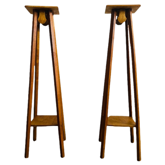 Set Hoge Vintage Plantentafels Teak 1960’S 1