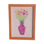 Origineel Tekening Watercolour Brush Pens. Paars, Roze Schilderij thumbnail 1