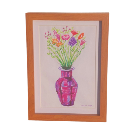 Origineel Tekening Watercolour Brush Pens. Paars, Roze Schilderij 1