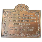 Plaquette - Great Exhibition 1851 Taxidermy Exhibit Plaque - Lagopus Scoticus thumbnail 1