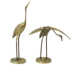 Vintage Koppel Messing Kraanvogels Hollywood Regency Design 31cm thumbnail 1