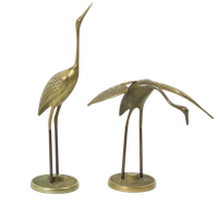 Vintage Koppel Messing Kraanvogels Hollywood Regency Design 31cm