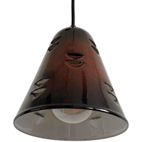 Vintage Hanglamp Metaal Emaille Bruin 1970’s