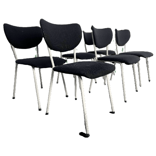 6X De Wit Eetkamerstoelen - Black And White