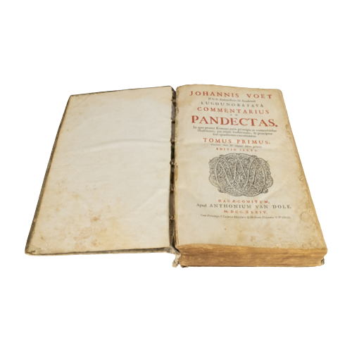 Geschiedenis, Recht En Wetenschap - Johannes Voet - Commentarius Ad Pandectas - 1734 - Blank Perk