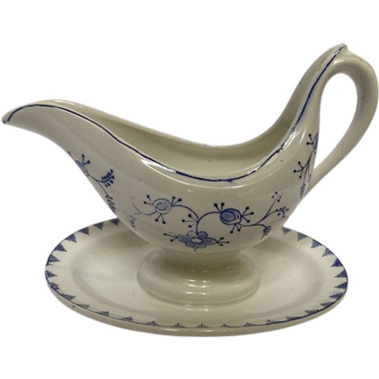 Prachtige Belgische Blauw WIT Aardewerk Boch Sauskom - Reliving 1
