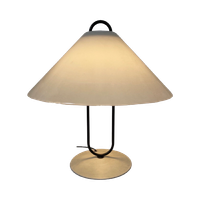 Pop Art / Space Age Design - Mushroom Lamp With White Plexi Shade And Metal Base