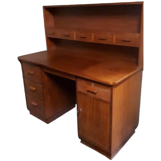Vintage Bureau Jaren 60 Teak Bureau Deens Bureau 1