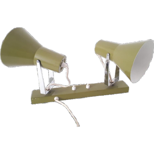 Mosgroene Anvia Lamp Dubbele Wandlamp Spotjes Muurlamp 70's 1