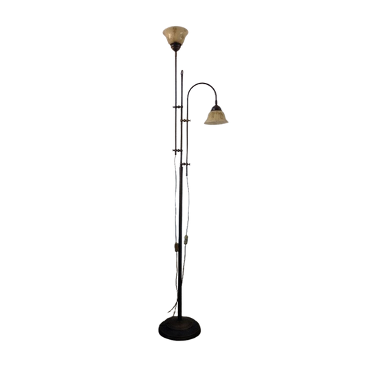 Vloerlamp Met Gemarmerde Glazen Kappen 1