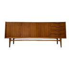 Vintage Houten Dressoir / Sideboard Met 3 Deurtjes En 4 Lades thumbnail 1