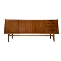 Vintage Houten Dressoir / Sideboard Met 3 Deurtjes En 4 Lades