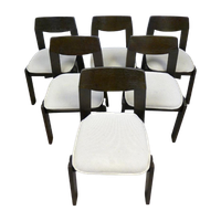 Prachtigeset Van 6 Brutalist Stoelen En Eettafel