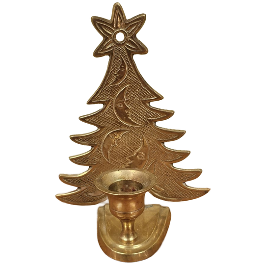 Messing Vintage Kerstboom Kandelaar Kaarsenhouder 1