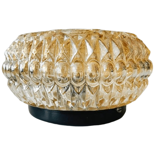 Mid-century Plafonnière Amber Carnival Plafondlamp 1960’s 1