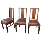 Set Van 3 Art Deco Amsterdamse School Eetkamerstoelen thumbnail 1