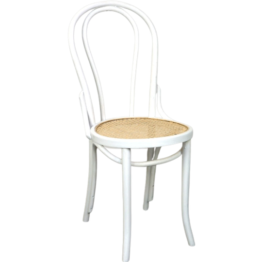 Wit Geschilderde Originele Antieke Thonet Stoel Model Nr. 18 1