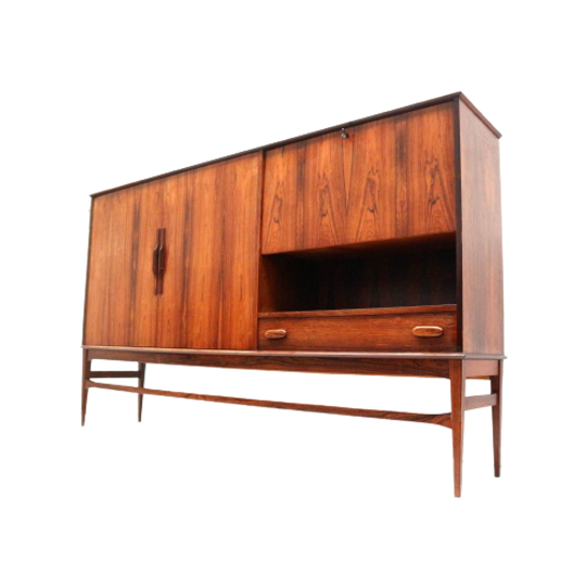 Hoge Kwaliteit Vintage Palissander Highboard / Hoog Dressoir Gemaakt In De Jaren ’60 1