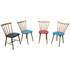 4 X Spindle Chair / Blue / Red / Black 1960s thumbnail 1