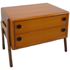 Teak Ladekast Met Zwarte Metalen Grepen, Tv Meubel thumbnail 1