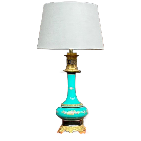 Lamp. Porselein, Verguld Brons. 1
