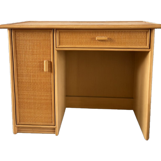 Rotan Bureau Met Lade En Kastruimte 1