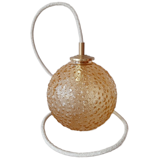 Vintage Bubble Hanglamp | Vintage Bol Amberkleur Jaren 60 1