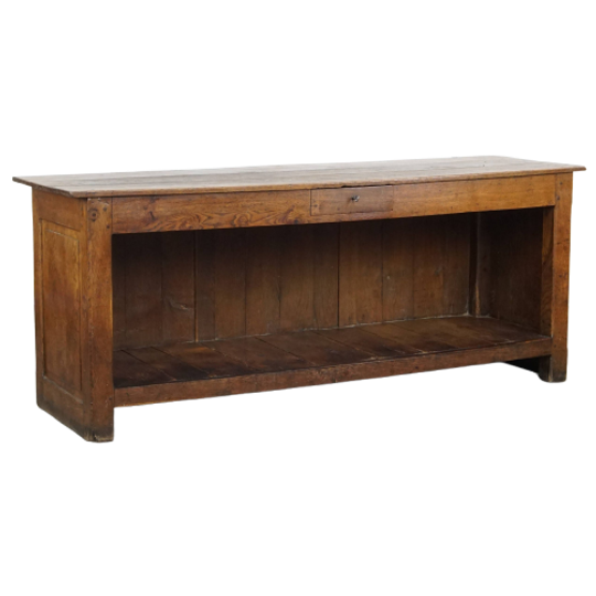 Mooie Antieke Eind 19e Eeuwse Balie/ Dressoir/ Presentatie Tafel Met Een Lade 1