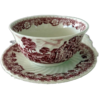 Prachtige Soepschaal Van Barratts Elizabethan Staffordshire Ware, Engels