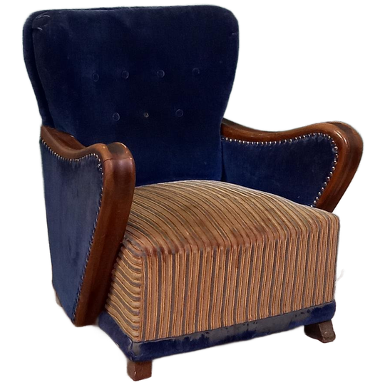 Uniek Frans Antiek Art Deco Kinderfauteuiltje 1