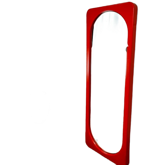 Vintage Oranje Space Age Spiegel / Muurspiegel 1