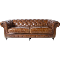 Vintage Chesterfield 3 Zits Bank Cognac Generfd Leer