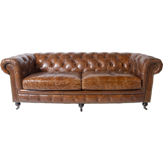 Vintage Chesterfield 3 Zits Bank Cognac Generfd Leer 1