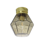 Vintage Plafondlamp, Wandlamp Glashütte Limburg - Rookglas | 01241 thumbnail 1