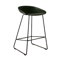 Hay Aas 38 Barkruk Groen/Teal Zitting Met Zwart Stalen Frame