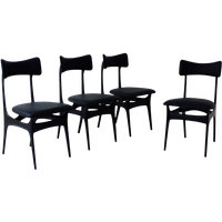 Set Of Four Black S3 Chairs