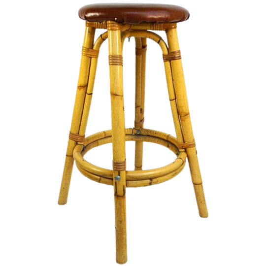 Vintage Hoge Kruk Barkruk Rotan 1