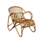 Zeer Speciale Dutch Design Rotan Fauteuil, 1950 thumbnail 1