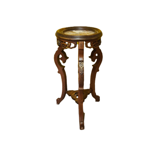 Frans Notenhouten Plantentafel Chinese Stijl, Eind 19e Eeuw 1